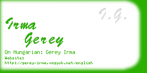 irma gerey business card